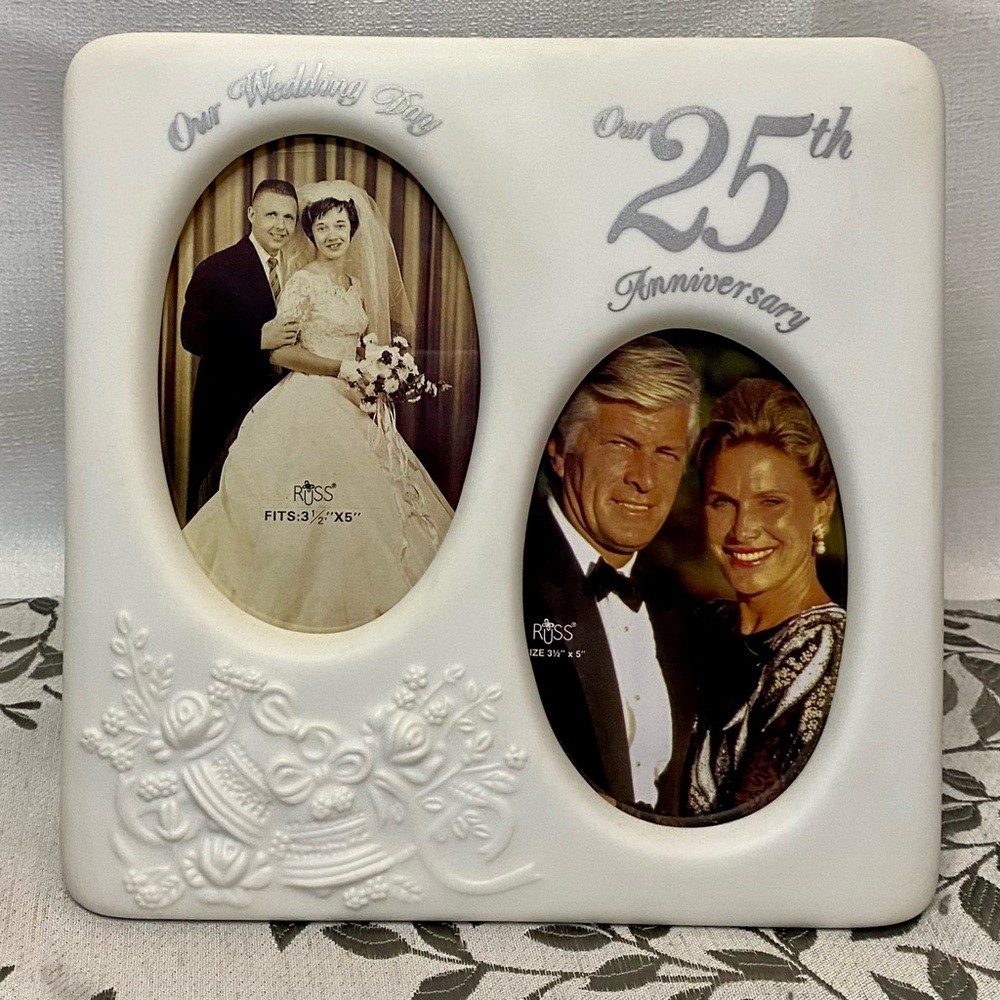 Then and Now 25th Anniversary Porcelain Frame